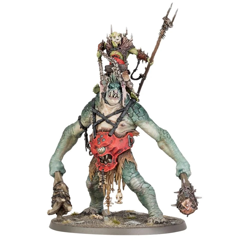 Warhammer AoS: Orruk Warclans: Breaka-Boss on Mirebrute Troggoth