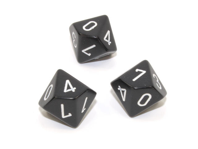 Loose Polyhedral d10 Opaque-Black/white