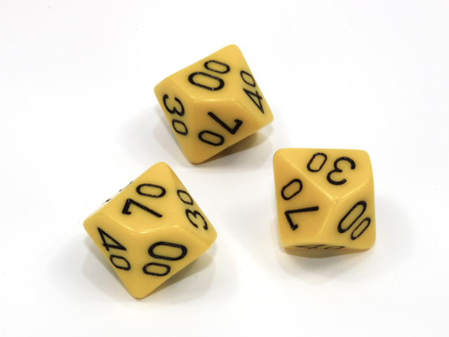 Loose Polyhedral d10s Opaque-Yellow/black