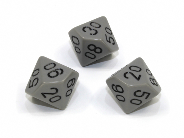 Loose Polyhedral d10s Opaque-Grey/black