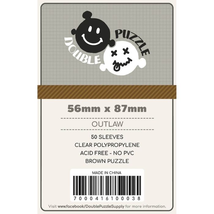 Double Puzzle Sleeves: Brown 56 x 87 mm