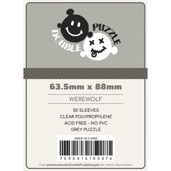 Double Puzzle Sleeves: Grey 63.5 x 88 mm