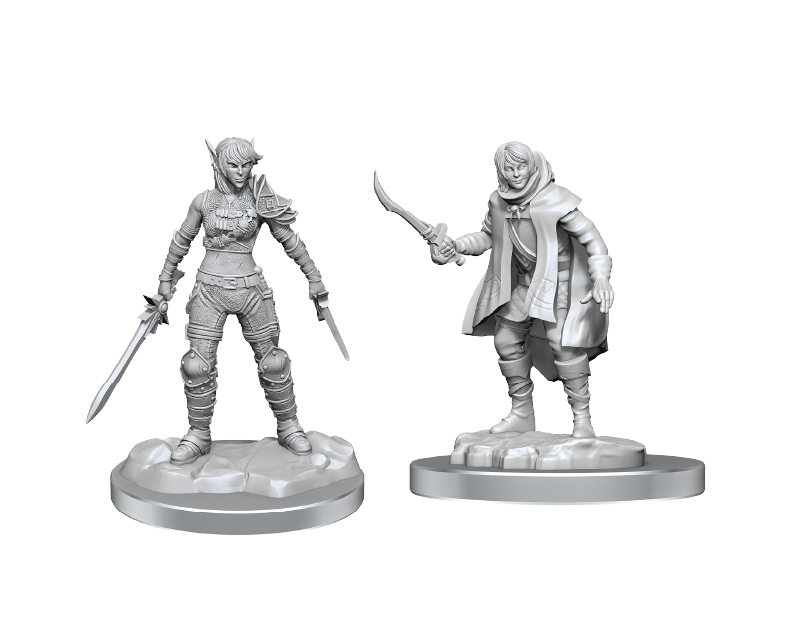 D&D Nolzur's Marvelous Miniatures: Elf Rogue & Half-Elf Rogue Protégé