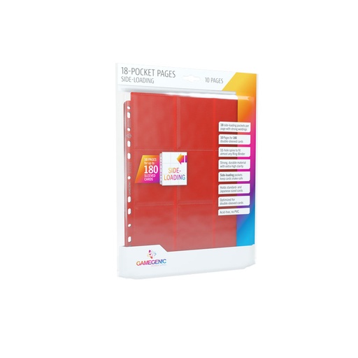 [GGS-30007ML] 18-Pocket Pages Side-Loading (10 pages bag): Red