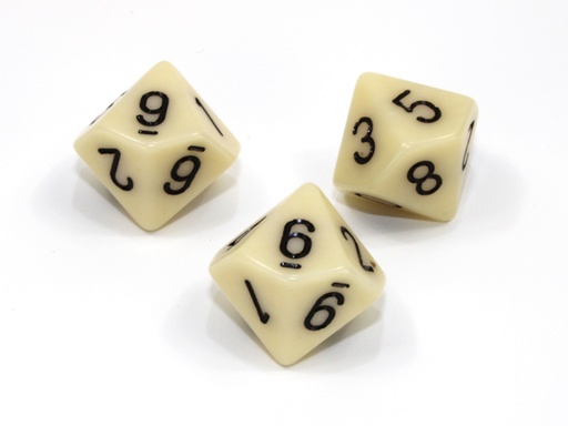 [CHX-PQ1000] Loose Polyhedral d10 Opaque-Ivory/black