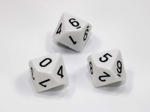 [CHX-PQ1001] Loose Polyhedral d10 Opaque-White/black