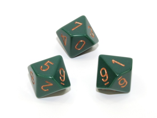 [CHX-PQ1015] Loose Polyhedral d10 Opaque-Dusty Green/gold