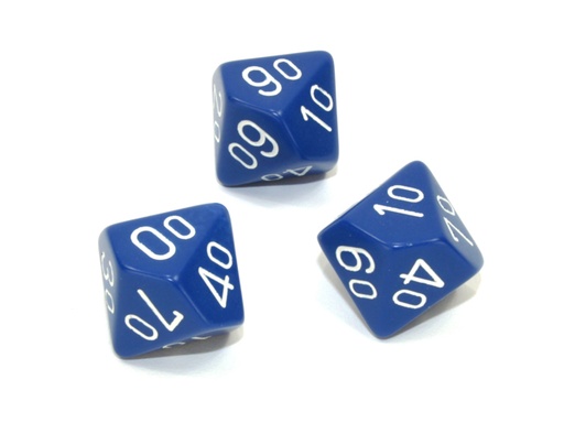 [CHX-PQ1106] Loose Polyhedral d10s Opaque-Blue/white