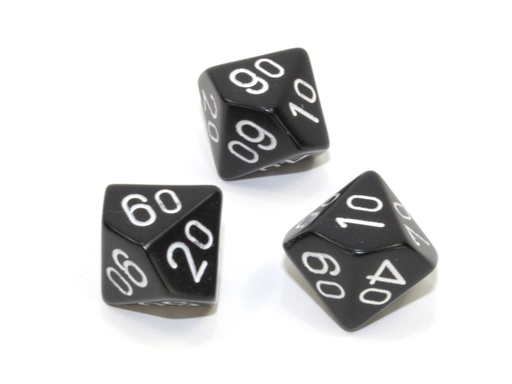 [CHX-PQ1108] Loose Polyhedral d10s Opaque-Black/white