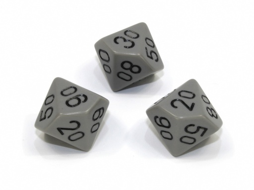 [CHX-PQ1110] Loose Polyhedral d10s Opaque-Grey/black