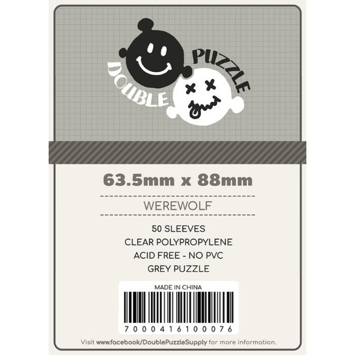 [DP-63.5x88] Double Puzzle Sleeves: Grey 63.5 x 88 mm