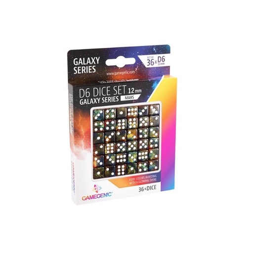 [GGS-50025ML] D6 Dice Set 12mm: Galaxy Series: Mars