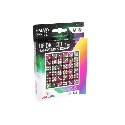 [GGS-50026ML] D6 Dice Set 12mm: Galaxy Series: Aurora