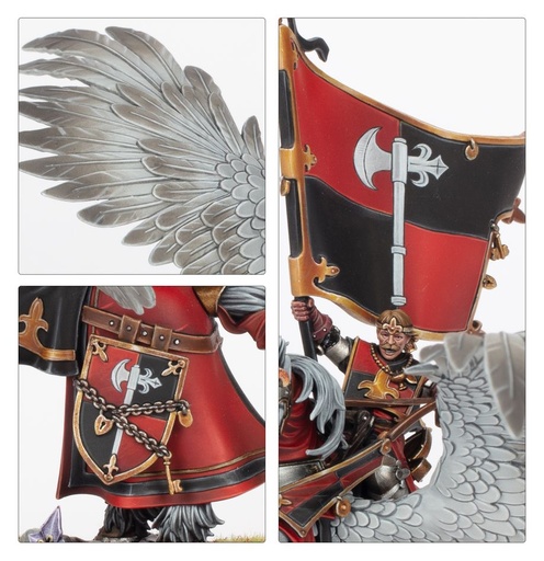 [GAW-99122703002] The Old World: Kingdom of Bretonnia: Battle Standard Bearer on Royal Pegasus